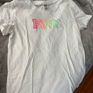 PINK Victoria's Secret Tee with Multicolor Logo